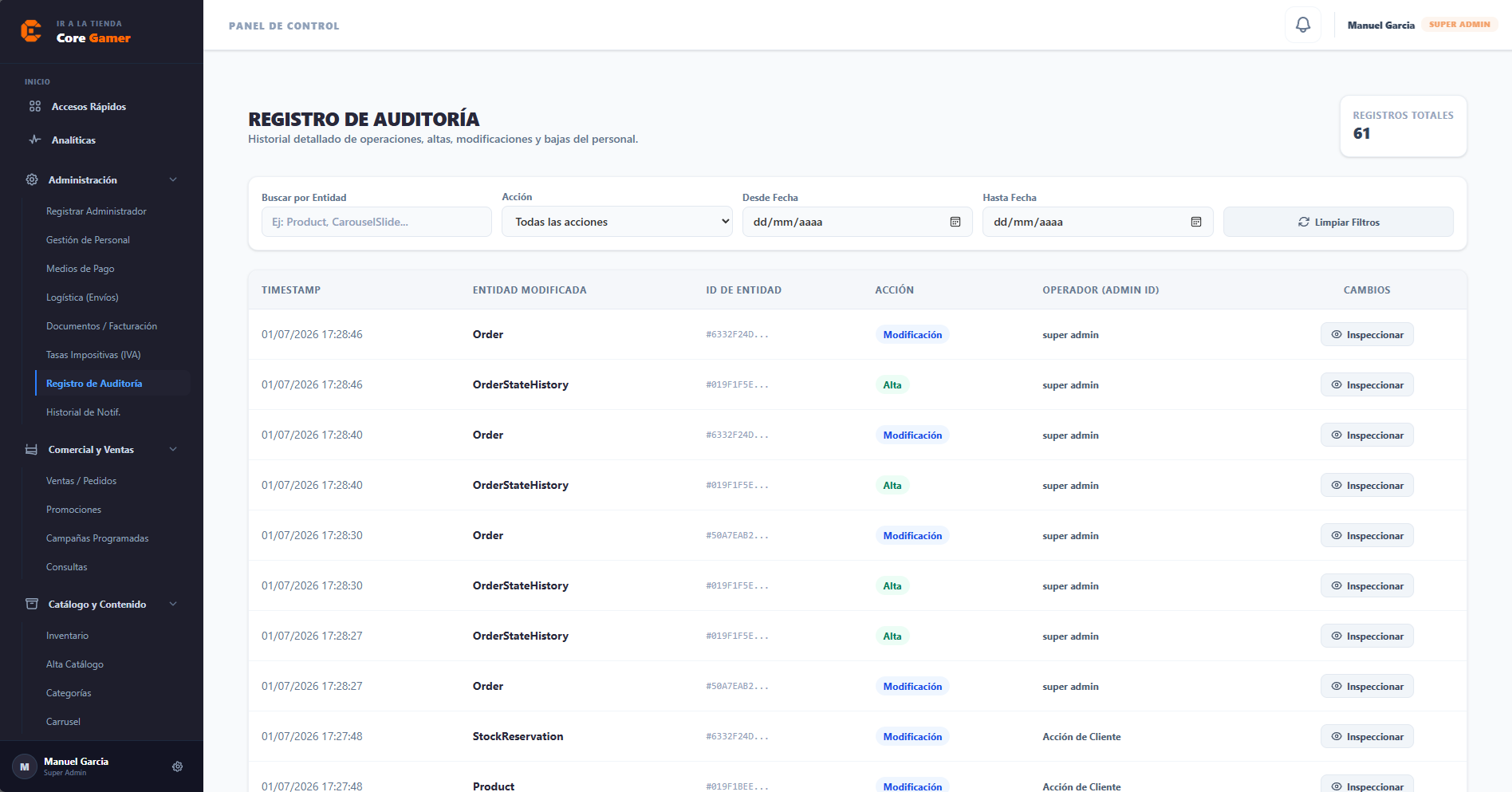 Paneles Administrativos y Monitoreo en Tiempo Real screenshot 2