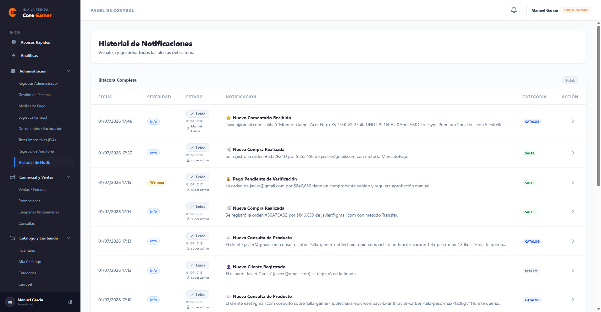 Paneles Administrativos y Monitoreo en Tiempo Real screenshot 3
